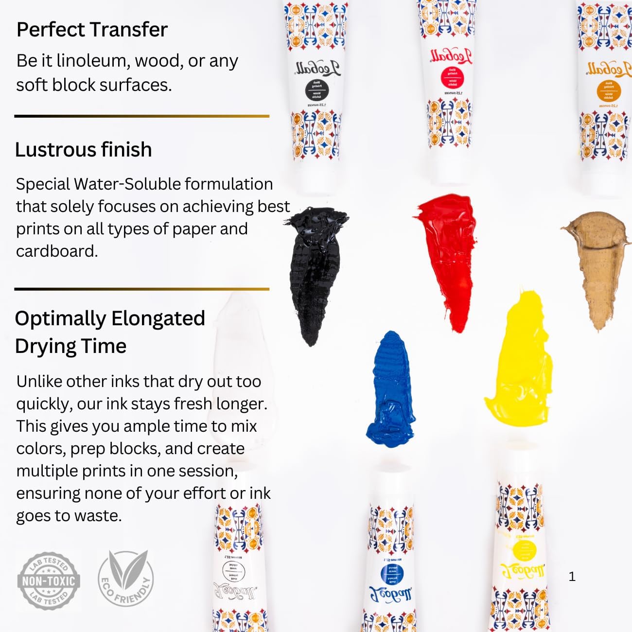 Leoball® Water-Soluble Block Printing Ink, 5-Ounce Jar (Black)