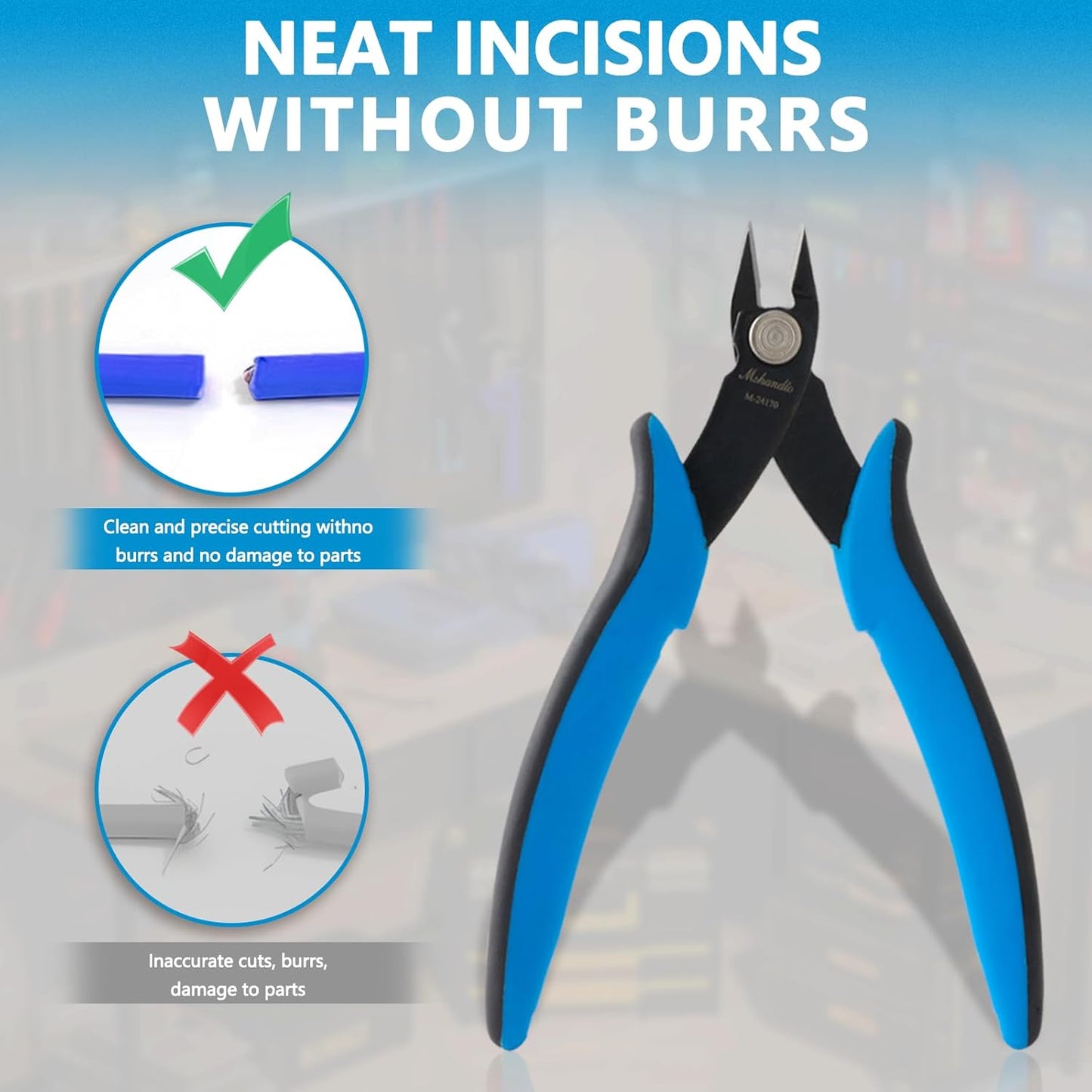 5.3" Wire Cutters for Crafting Flush Cutters 2 Pack Ultra Sharp Flush Cut Pliers for Jewelry Making, Diagonal Cutting Pliers for Models, Aluminum Wire, Jewelry, Plastic and Soft Copper Wire