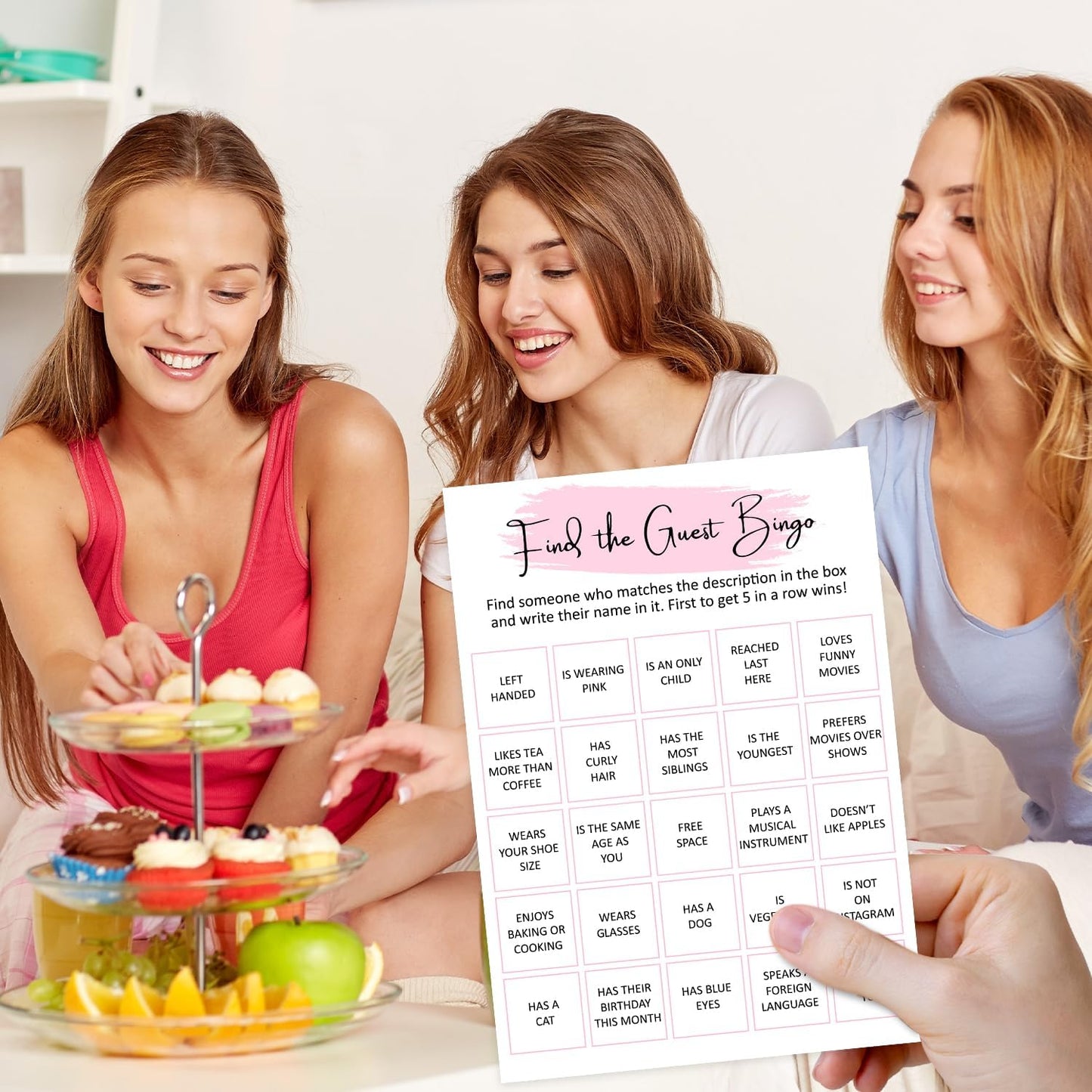 Birthday Party Bingo Game - Find The Guest Bingo, Birthday Party Activity Favor, Set of 20 Games Cards, Birthday Supplies, Activity, Decorations -B05