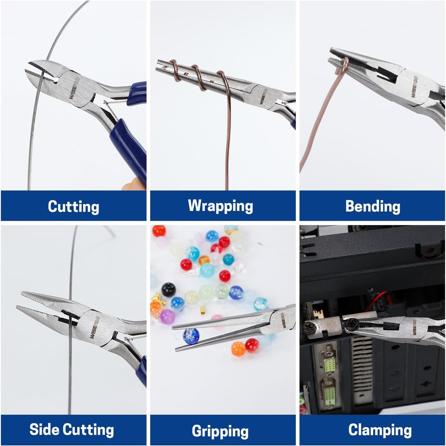 3 PCS Mini Pliers Set, Jewelry Pliers Kit with Needle Nose, Diagonal and Long Nose, Small Plier Tool for Jewelry Making, DIY Crafts, Beading and Electronic Repair