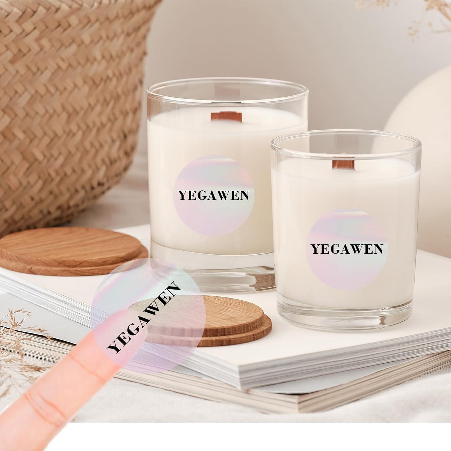 Transparent Thermal Labels Stickers 1.5 Inch, Clear Waterproof Direct Thermal Labels Stickers Self-Adhesive, Perforation Line Design (350 Pcs, Holographic Pink)