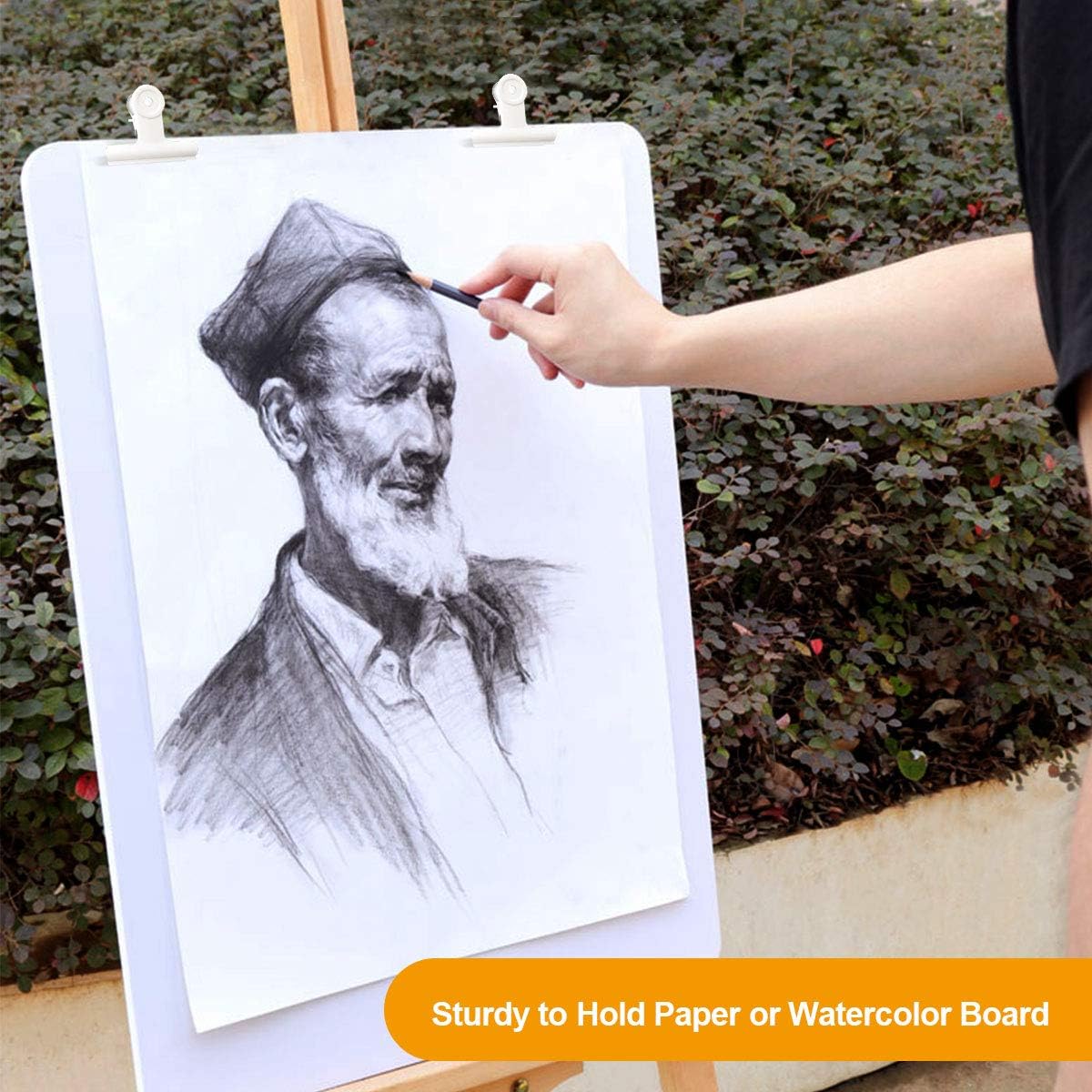 Coideal White Bulldog Paper Clips, 20 Pack 2 Inch Large Metal Binder Clips Round Hinge Clamps for Food Bags, Pictures Photos, Art Crafts, Office School (50 mm)