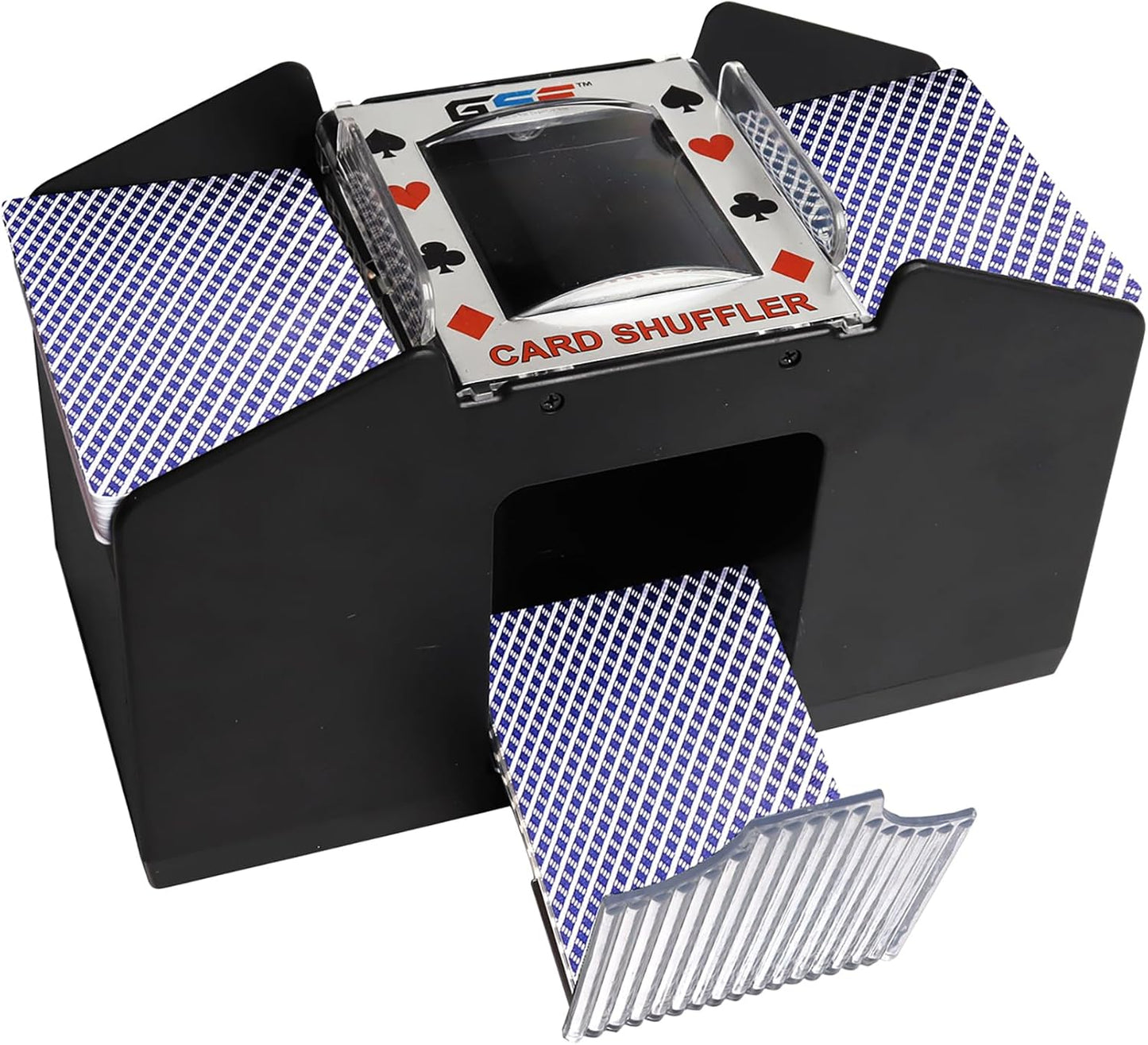 GSE Games & Sports Expert 4-Deck Automatic Card Shuffler, Battery-Operated Shuffler Machines for Playing Cards, Blackjack, Texas Hold'em, Canasta, Bridge, UNO Card Games