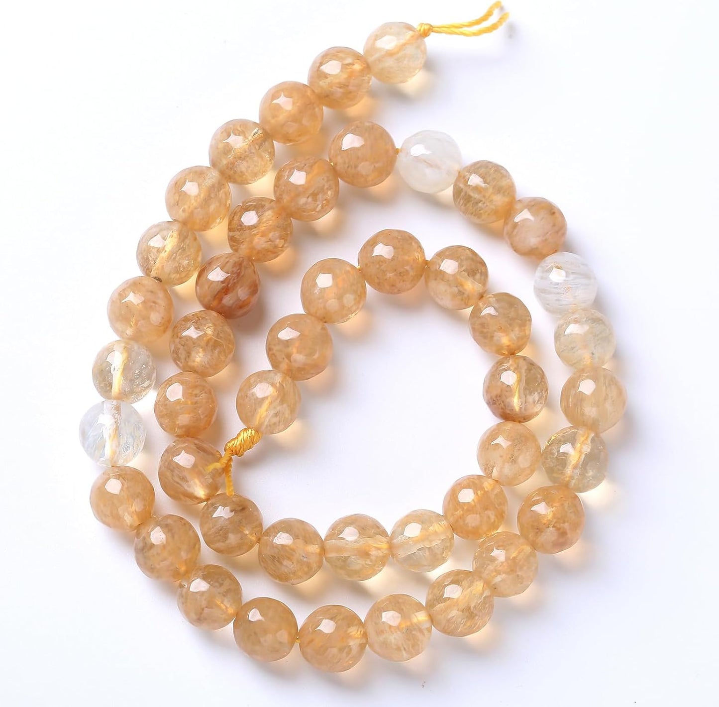 32pcs 12mm Natural Faceted Tea Watermenlon Jade Stone Beads for Jewelry Making Energy Healing Beads DIY Bracelet Necklace Accessories 15" (12mm, Faceted Tea Yellow Jade)