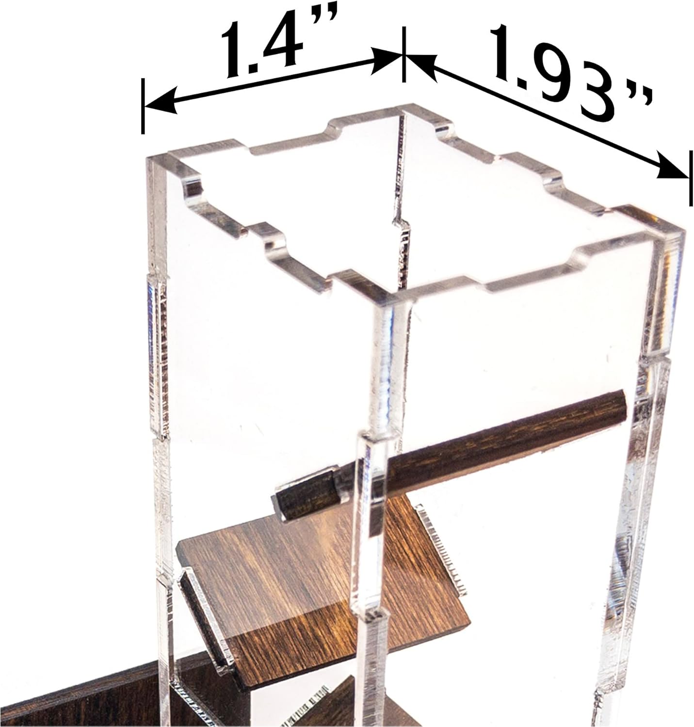 C4Labs Micro Travel Portable Dice Tower and Dice Vault | Fits Standard Seven Set of Dice (Walnut)