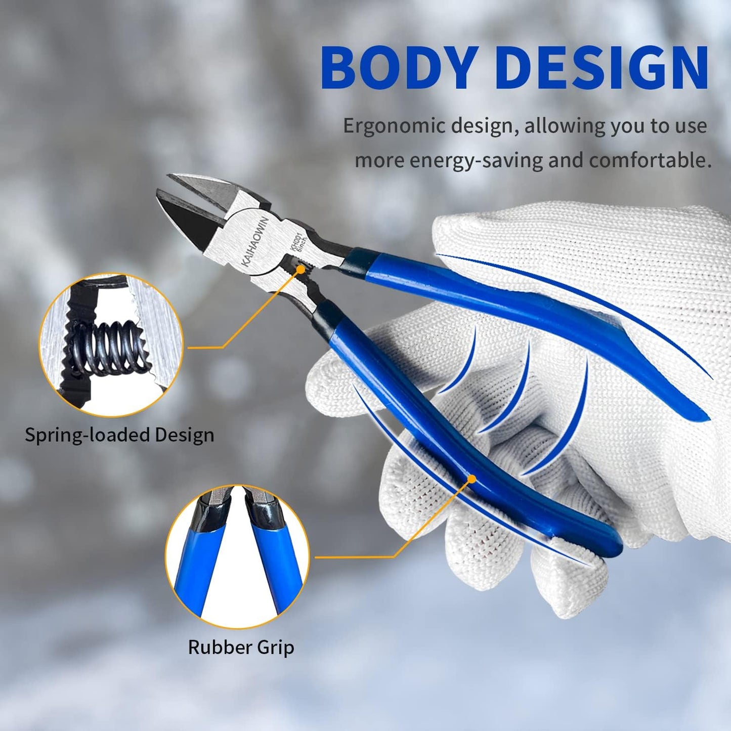 Wire Cutters 6 Pack, KAIHAOWIN 6 inch Dikes Small Wire Cutters Flush Cutters Wire Snips Clippers Diagonal Cutters Side Cutters Cutting Pliers for Crafting