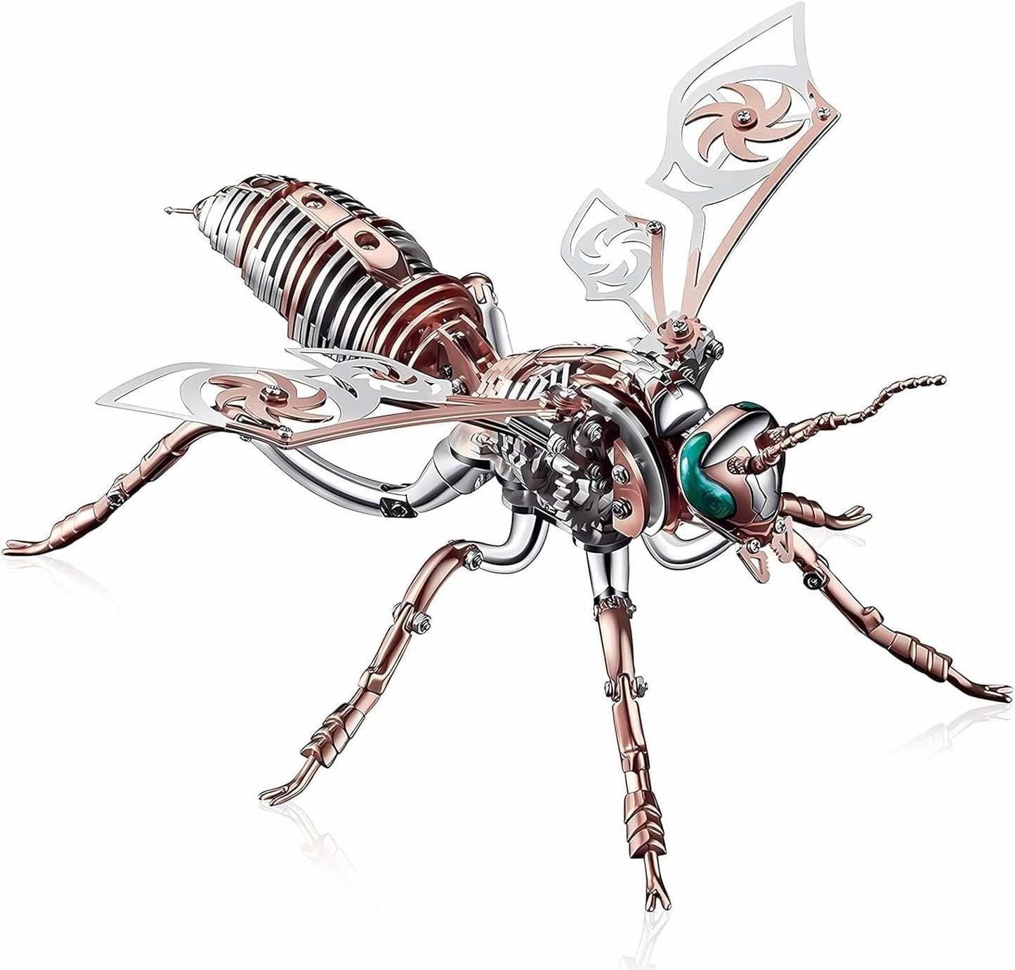 3D Puzzles for Adults, Metal Model Kit Wasp Mechanical Puzzle for Adults/Teens, DIY Creative Craft Gifts Kits Difficult Assembled 3D Puzzle for Family Time, Home Decor (Rosegold)