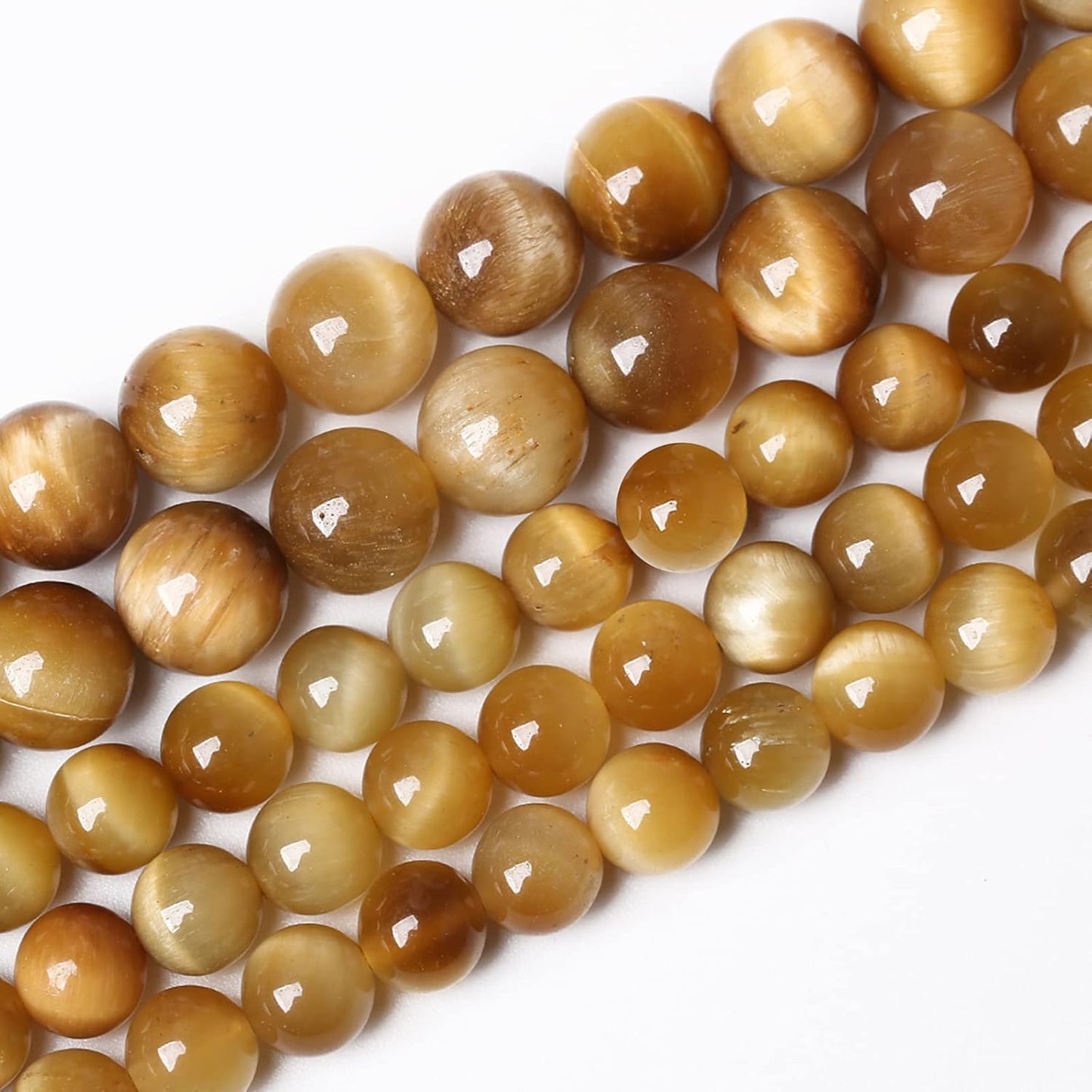 120PCS 6mm AAA Natural Tiger Eye Stone Beads Gemstone Round Spacer Loose Beads for Jewelry Making DIY Bracelet,Necklace, Earrings 2 Strand 32"