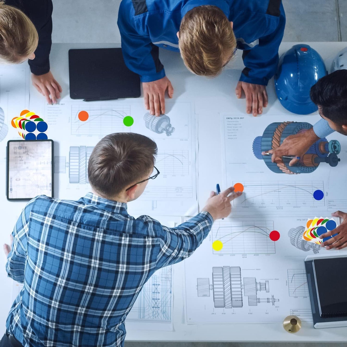 ChromaLabel 1 Inch Round Label Removable Color Code Dot Stickers, 1000 Labels per Dispenser Box, Light Blue