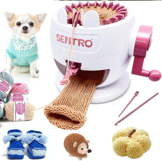 SENTRO 22 Needle Knitting Machine, Knitting Loom Set, Round Weaving Loom for Adults and Beginners, Bunny Shaped Smart Weaver, Hat Sock Scarf Loom,Arts and Crafts Knitting Kit