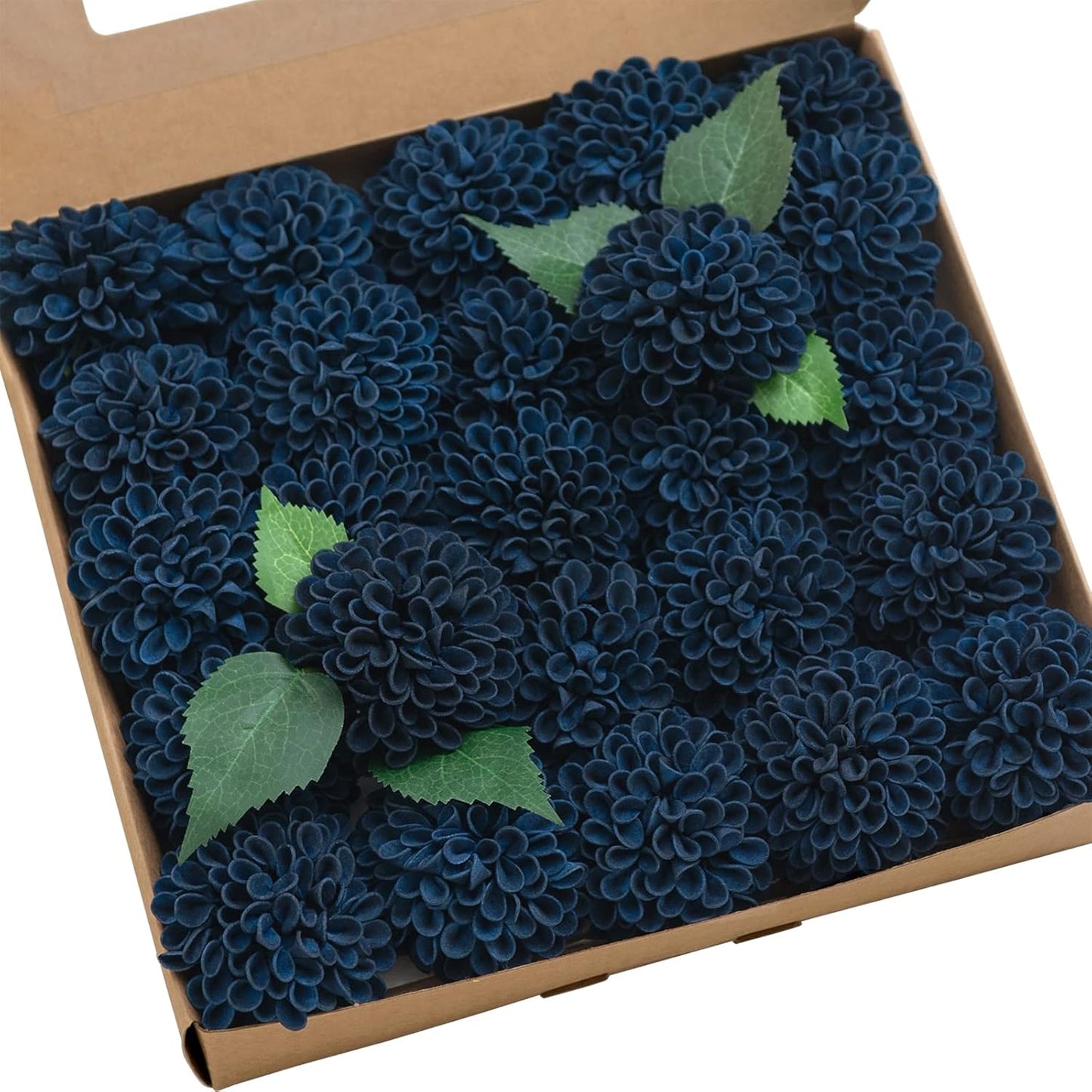 Ling's Moment Navy Blue Dahlia Foam Artificial Flowers Real Touch Faux Fake Flower For Home Decor Graduation Baby Shower Decorations Outdoors Party Favors Wedding Gifts Centerpieces Arrangements 25pcs