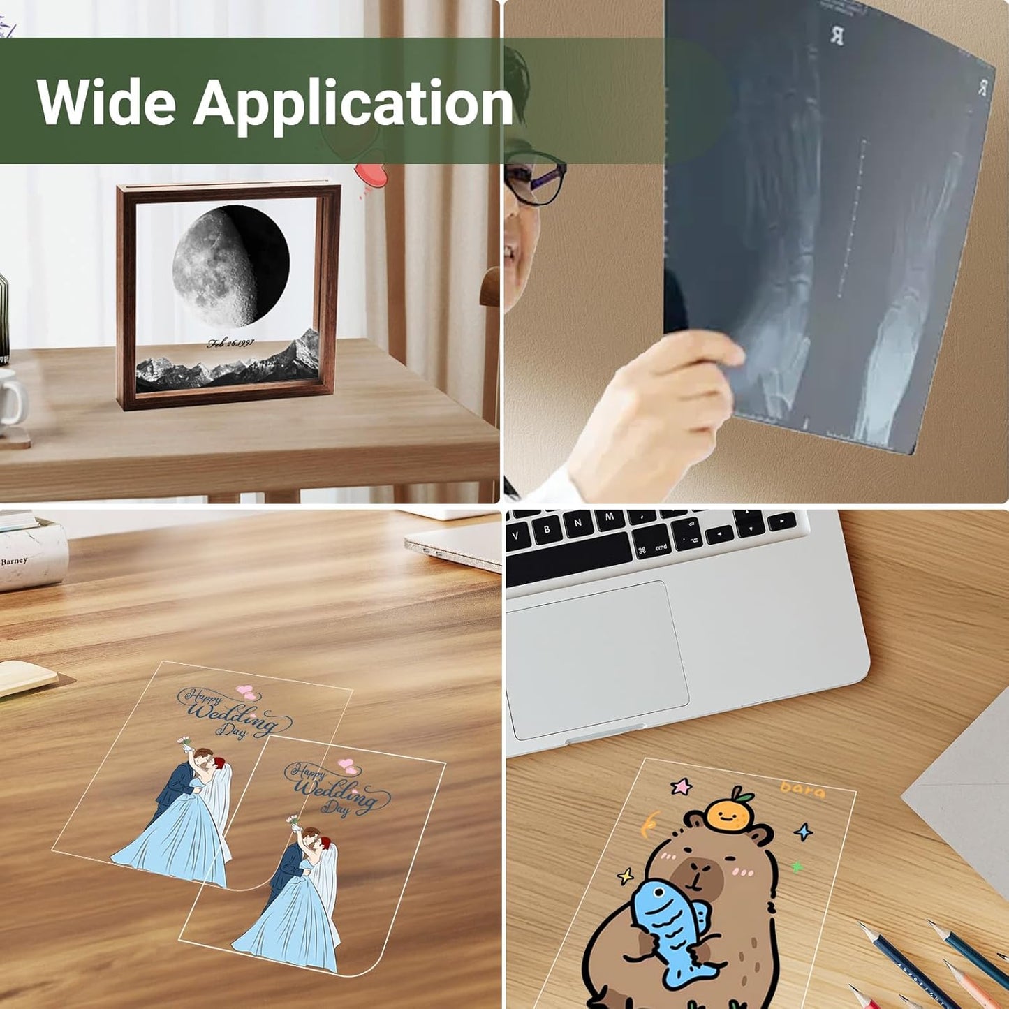 11x17 Laser Transparency Film,50 Sheets Overhead Projector Film for Laser Jet Printer,Acetate Sheets Color Transparent Paper for OHP Copier Photo Transparent Film