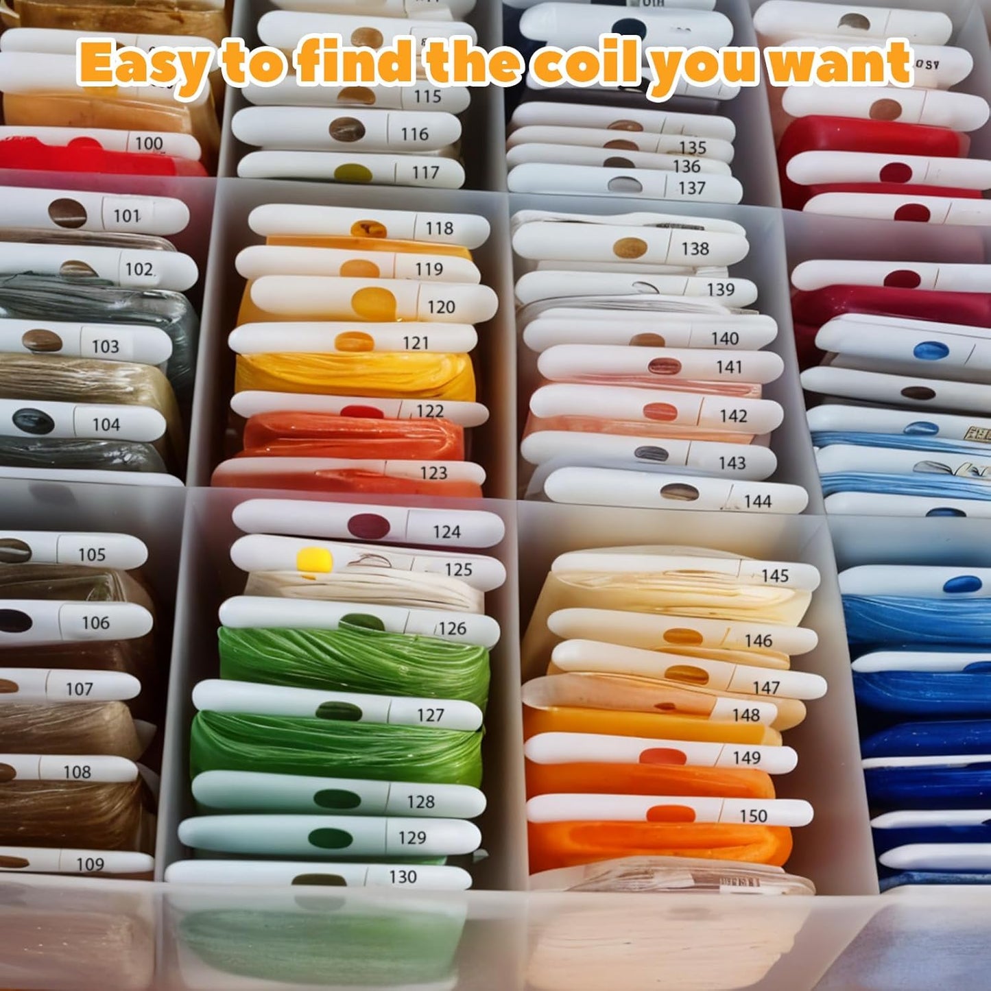 Prasacco Embroidery Floss Organizer 150 Bobbins 36 Compartment Storage Box with Bobbin Winder and Coding Stickers for Craft DIY Embroidery Cross Stitch Supplies