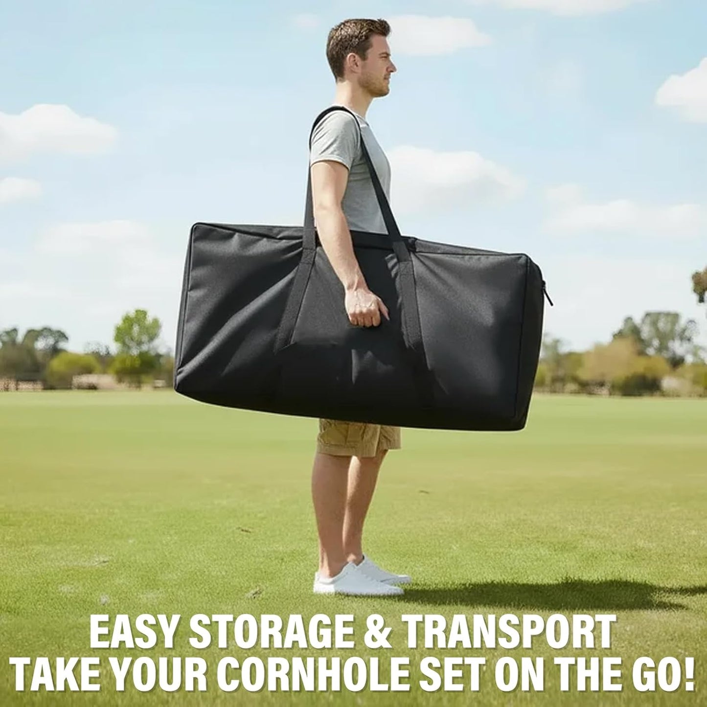 4×2FT Cornhole Board Set,Wooden Corn Hole Games for Adults Bean Bag Toss Game Set, with Corn Hole Bags Set 8,2 Cornhole Boards and a Carrying Case for Wedding/Party/Outdoor/Hiking/Yard