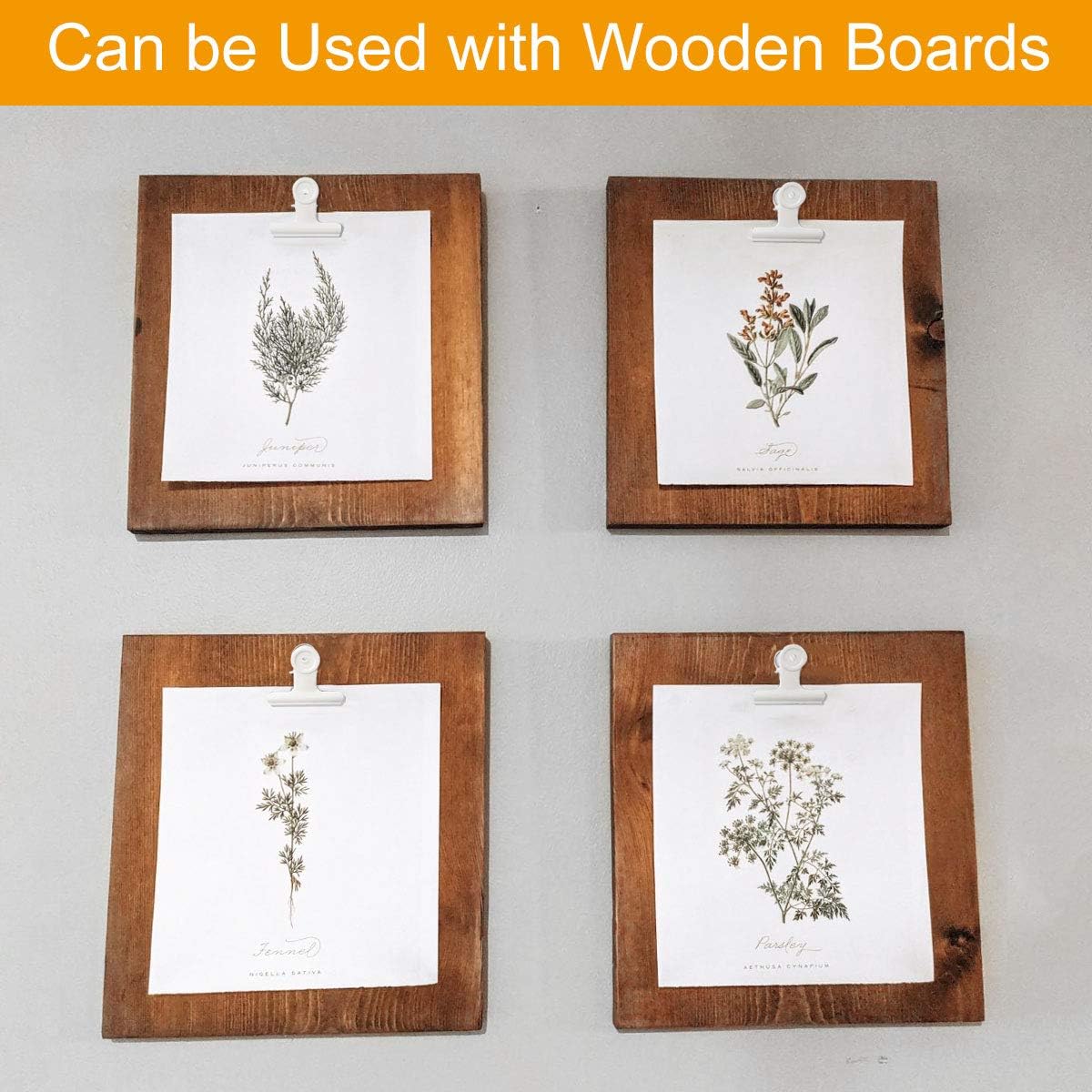 Coideal White Bulldog Paper Clips, 20 Pack 2 Inch Large Metal Binder Clips Round Hinge Clamps for Food Bags, Pictures Photos, Art Crafts, Office School (50 mm)