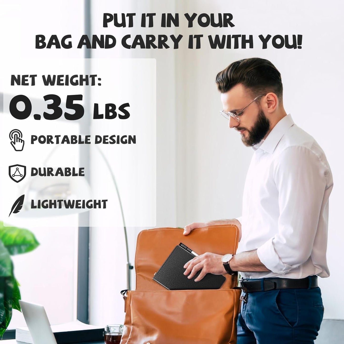 AGM Portable White Board Dry Erase, Double Sided Folding Whiteboards with Pen, Mini Portable Dry Erase Board for Study, Meeting, Doodling, Planning, Black