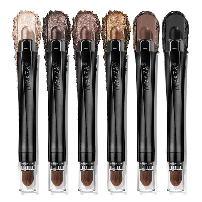 Neutral Eyeshadow Stick Makeup 6PCS Set, Metallic Shimmer Matte Cream Eye Shadow Eyeliner Brightener Pencil Crayon - TAUPE MAUVE