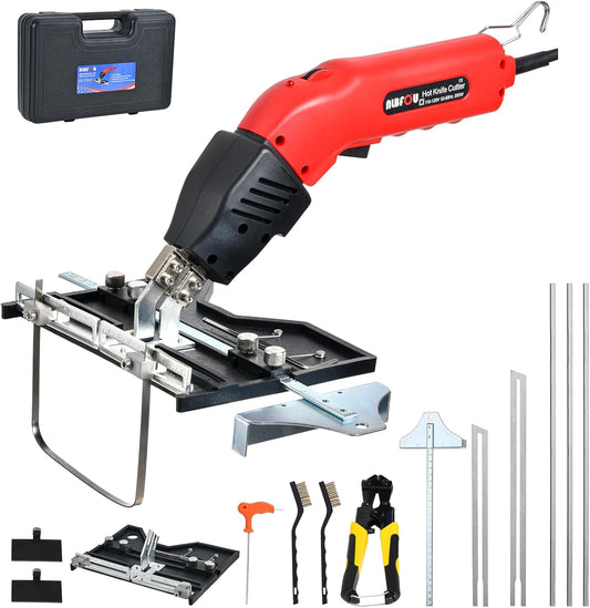 Hot Knife Cutting Tool Kit for Grooving/Sculpture/Cutting Air Cooled 200W (5 Blades) Pro Slotter Cutter Electric Hot Knife Foam Cutter for EPP, EPS, XPS, EVA, EPE, KT Board, Sponge