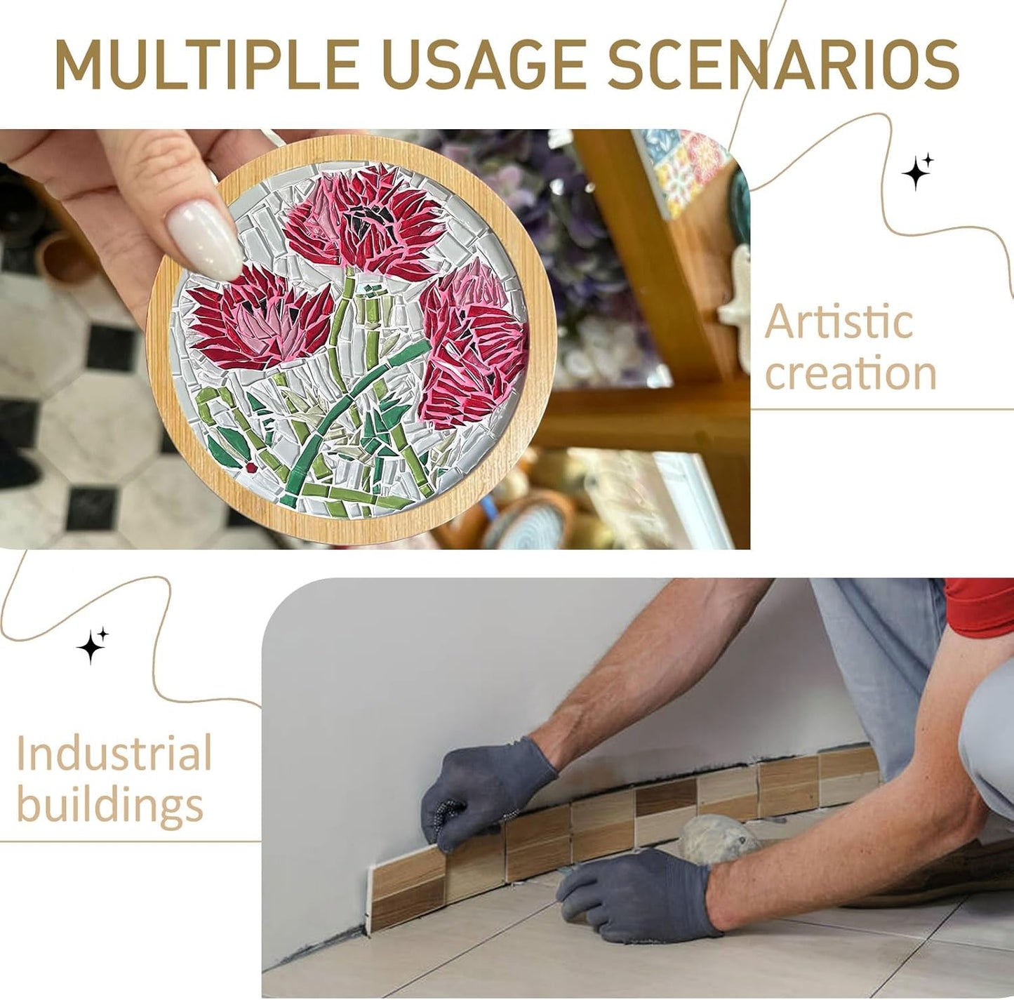 39" X 157" Mosaic Mesh for Back Mounted Tile with Scissors, Fiberglass Mosaic Mesh Backing Boast for Tile Installation Supplies Tools (Non Sticky)