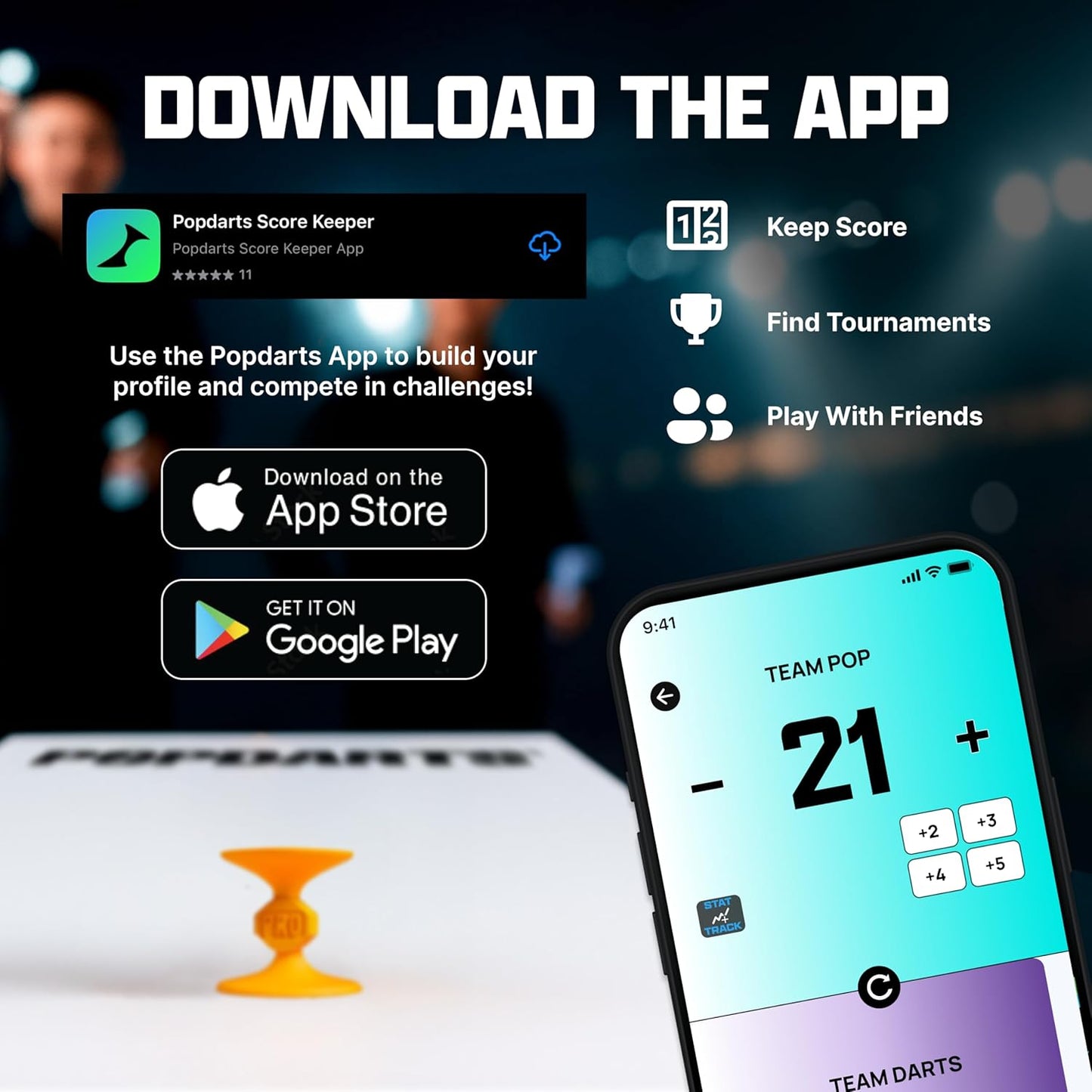 Popdarts PRO Pack Game Set (Fire & Ice) - Indoor, Outdoor Suction Cup Throwing Game - Competition with a POP