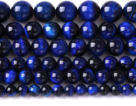 Natural Stone Lapis Blue Tiger Eye Beads Round Loose Spacer Beads for Jewelry Making DIY Bracelet Necklace 6mm 61pcs