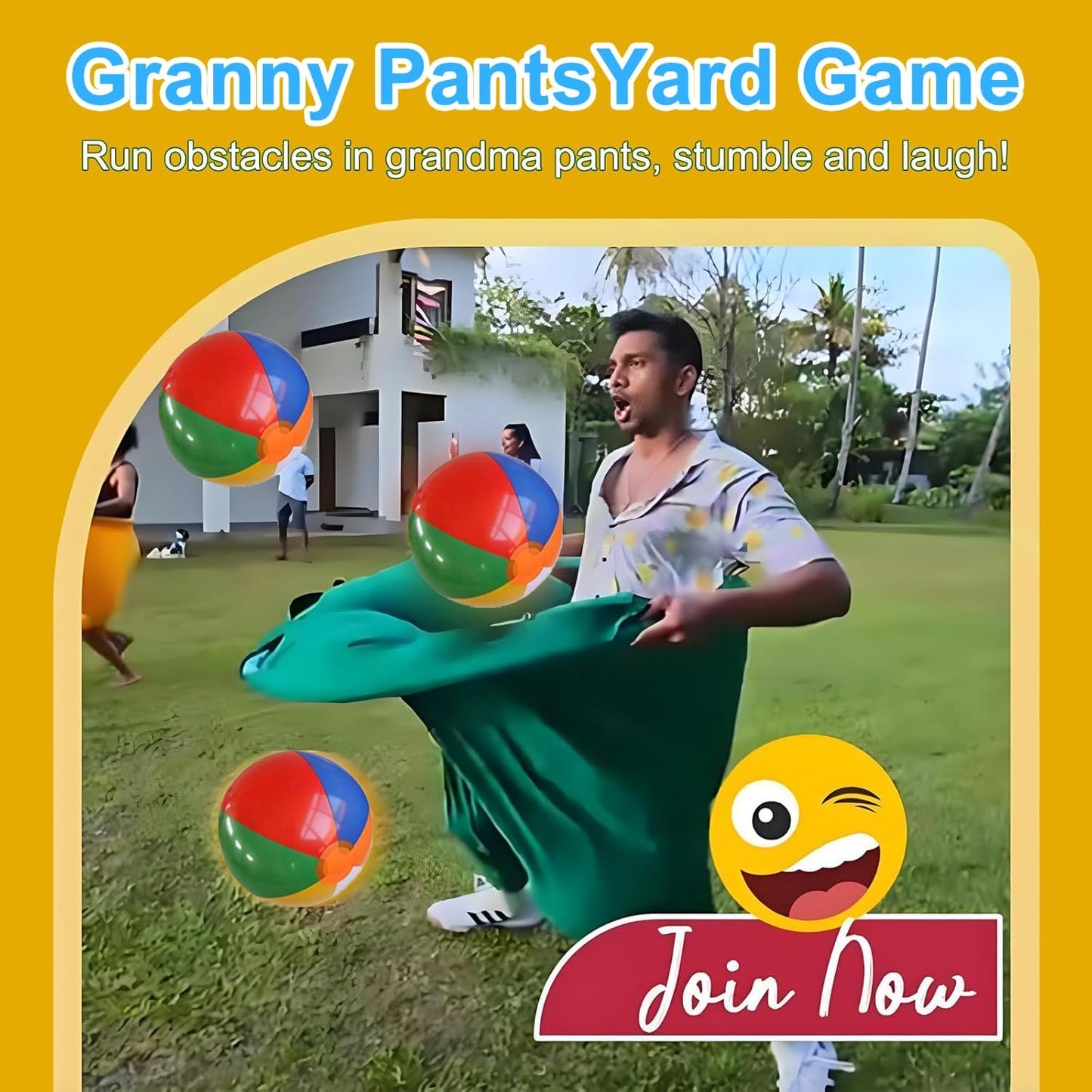 Grandma Pants Garden Game, Grandma Pants Outdoor Game, Equipped with Inflatable Balloons and Bicycle Pumps, Suitable for Birthdays, Barbecues, and Outdoor Activities for Family Reunions