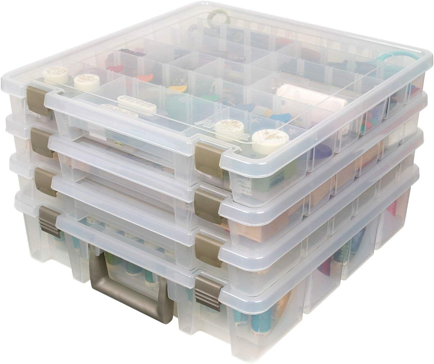 ArtBin Super Satchel Thread Box - Versatile Thread Storage for Sewing, Embroidery, and Quilting - 108 Pegs, Portable Design, Compatible with ArtBin Accessories - Made in USA, Transparent and Compact