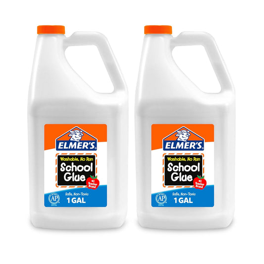 Elmer's Liquid School Glue Washable 1 Gallon 2 Count - Great for Making Slime, #1 Teacher Brand
