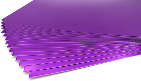 TGXRZX Metallic Purple Cardstock Paper,Size 8 "x 11" (250gsm), 15PCS, Mirror Finish Gold Foil Board for Crafting, Invitations, and Decorations,Die Cut and Plotter,Card Making (Purple)