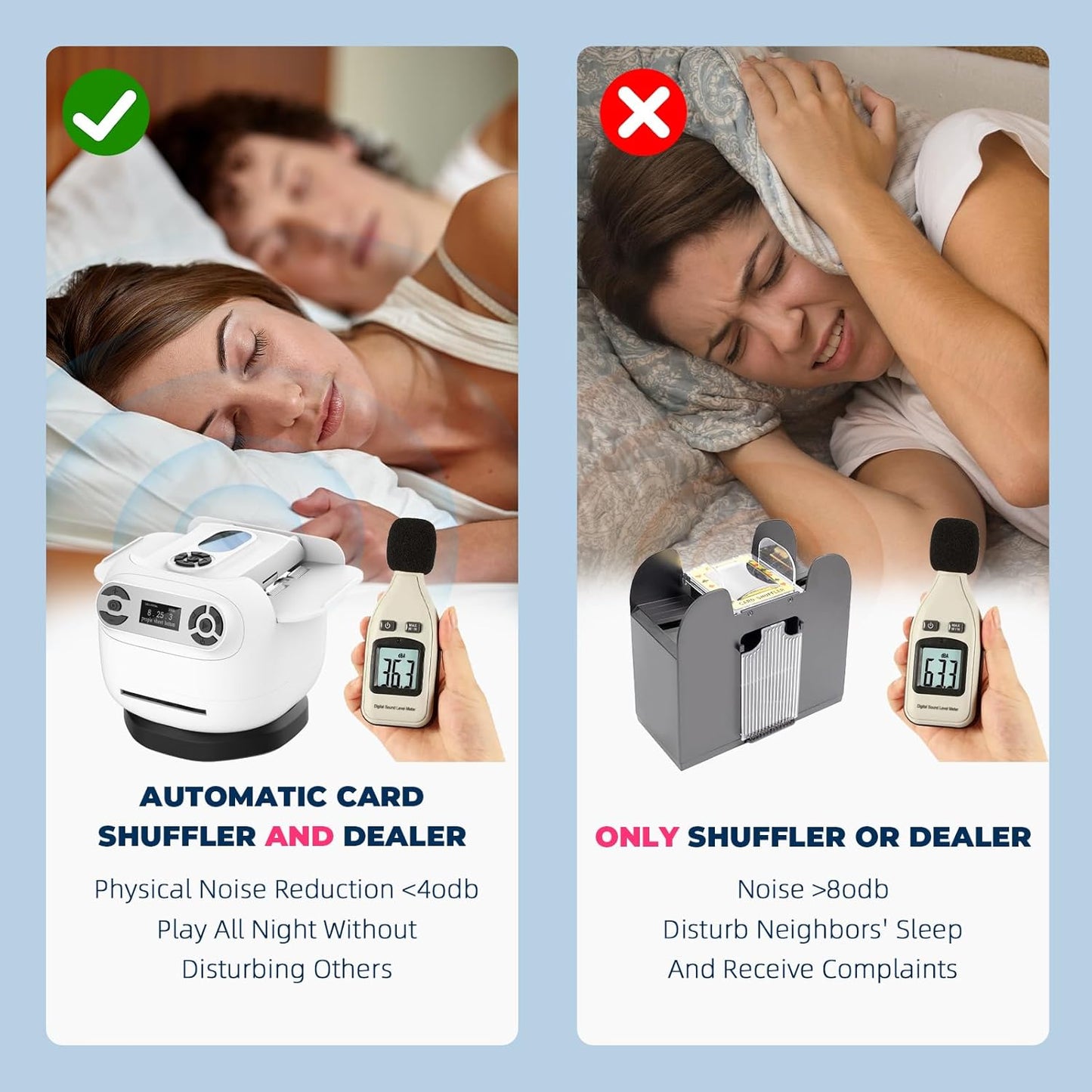 2025 Automatic Card Shuffler and Dealer Machine, 2-in-1 360°Rotating Card Dealer and Shuffler Machine, Super Quiet, Safer, Various Card Games for Home and Club-White