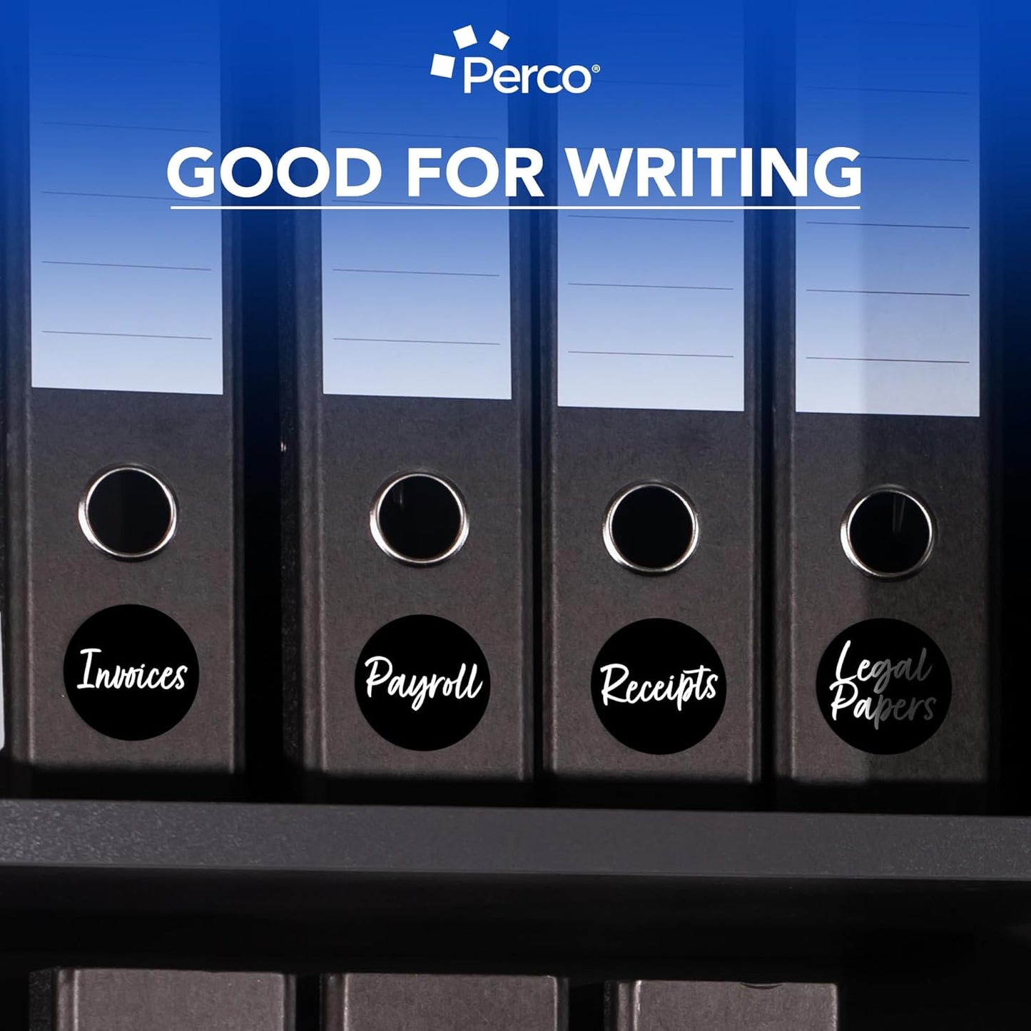 Perco Black 3-Inch Perforated Circle Dot Sticker Labels — 10 Rolls, 5,000 Round Stickers — with Permanent Adhesive for Moving Boxes, Sale Signage, Displays, Status Messaging—Made in USA