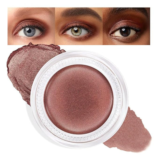 Cream Glitter Cocoa Shimmer Metallic Eyeshadow Palette Makeup, Natural Single Mini Instant Holographic Eyeshadow For Older Women, Sombras Crema Para Ojos, Talc, Paraben & Cruelty Free, 21