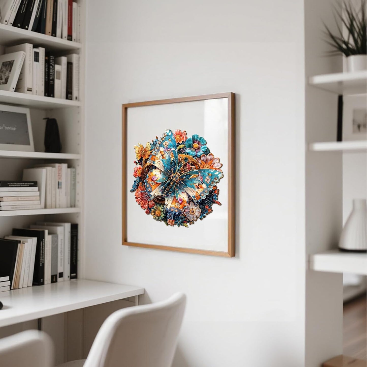 Wooden Puzzles for Adults - Mechanical Butterfly Wood Puzzles Adult - Unique Animal Shape Wooden Jigsaw Puzzles for Adults - Birthday Gifts for Puzzle Lovers, Family (8.4 * 8.4in)