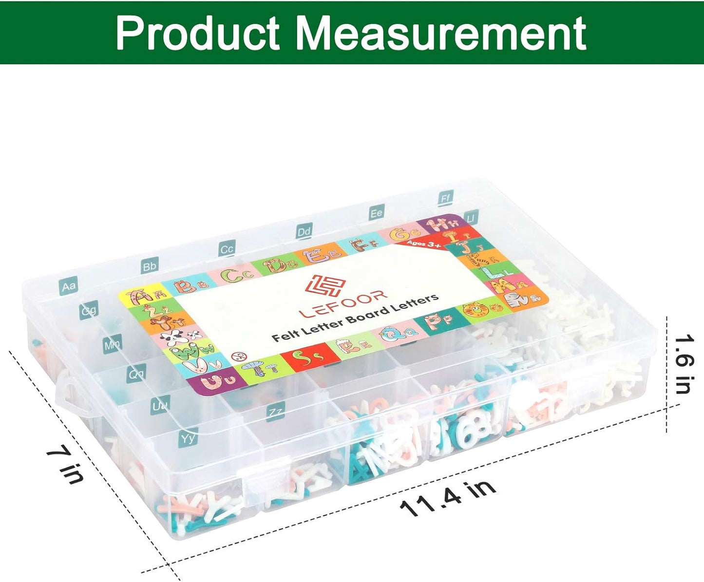 Letter Board Letters Only,698 PRE-Cut Characters (3/4 Inch,in 3 Colors) with Sorting Tray,Felt Letter Board Letters (Choice A)