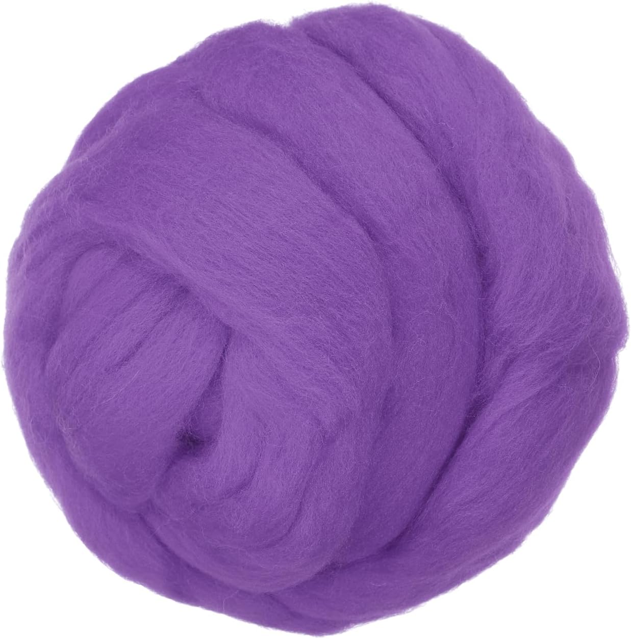 PATIKIL Wool Roving Yarn, 250G/8.8OZ Felting Wool Pure Roving Yarn, Purple