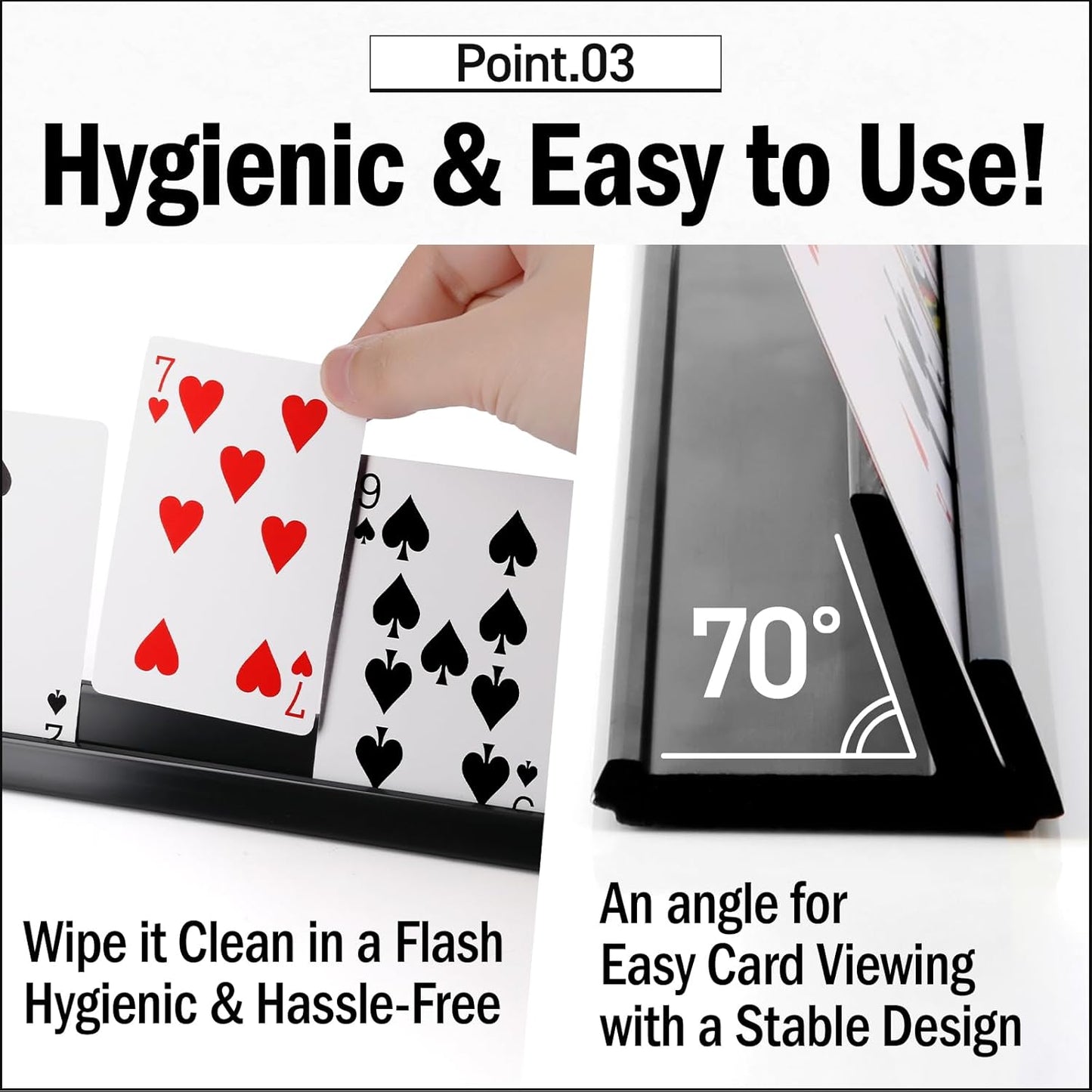 Lightweight Non-Slip Card Holder Stand – Set of 4, 13.4 Inches – Made in Japan for Card Games and TCG, Anti-Skid Base (4 Pack-Blue)