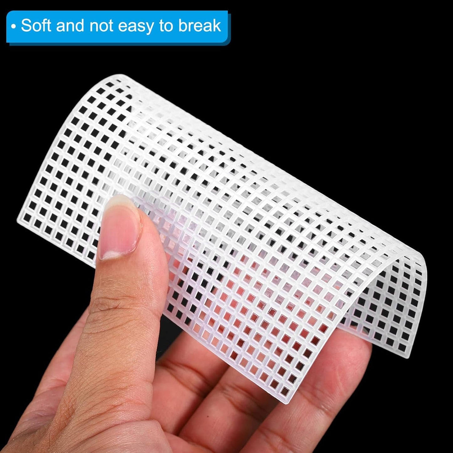 PATIKIL Plastic Mesh Canvas Sheets,10Pcs 4 x 4inch Cross Needlework Blank Yarn Crafting for Embroidery DIY Bookmarks Cup Mats, White, Square