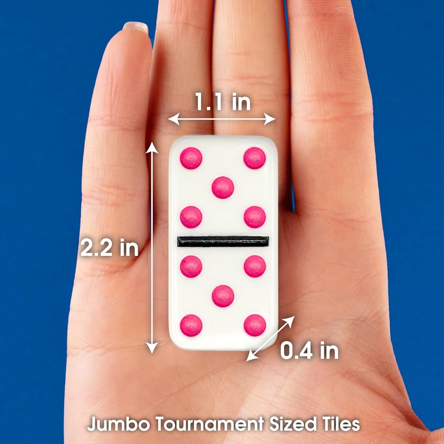 CHH 2322 Double 6 Jumbo Dominoes with Color Dot, 8.25-inch Length