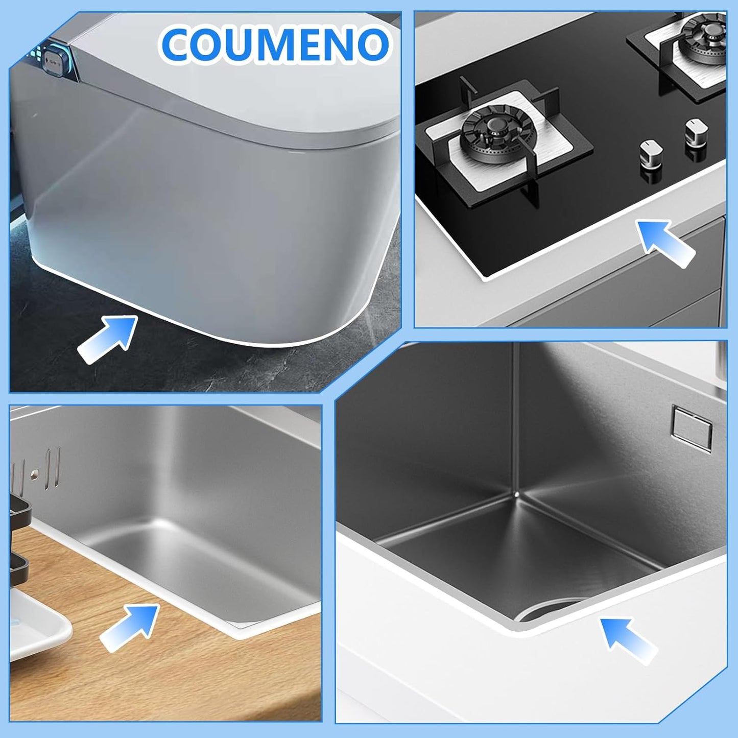 Caulk Sealing Strip for Tiles Bathtub Bathroom Toilet Kitchen,Wall,Corner, Gap Filling Self Adhesive Tape, 0.2in x 6.56FT x 19Strips(125FT Total) Seal Strips for Small Gaps (White)