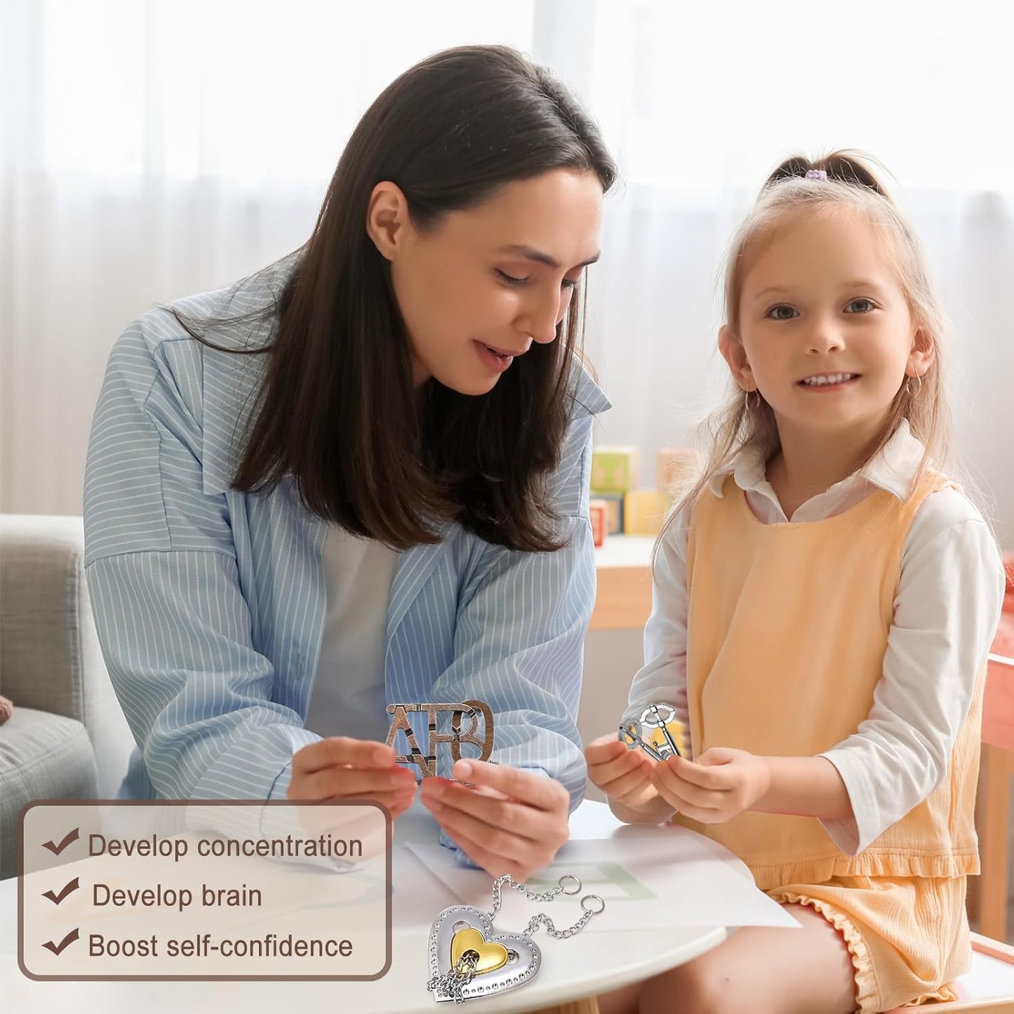 9pcs Metal Puzzle for Adult Disentanglement Puzzles Lock Puzzle Games Set Gift for Adults Teenagers