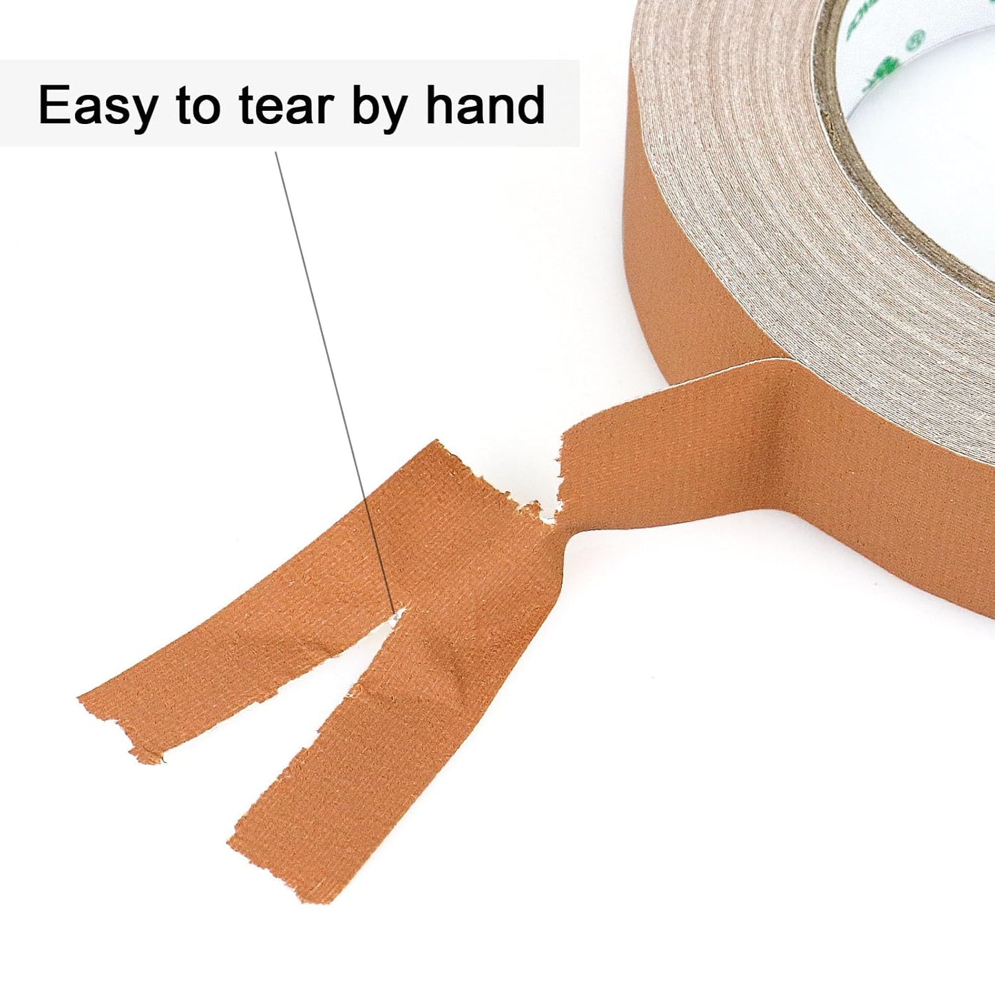 BOMEI PACK Brown Gaffer Tape, Matte Non-Reflective, 1inch x 30yds No Residue Hand Tear Self-Adhesive Gaffer Tape for Labeling, Cable, Stage, Photo Studio, Painters and Duct Repair, 1 Pack