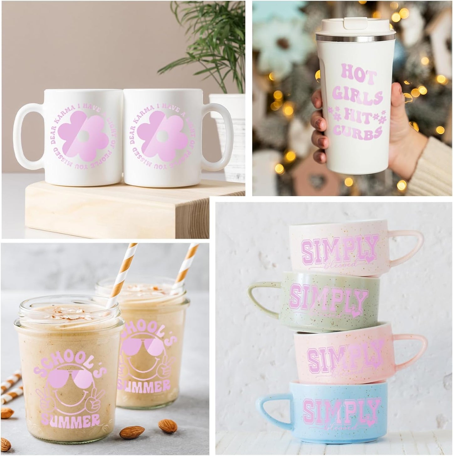 TECKWRAP Permanent Adhesive Vinyl 12" x 10ft, Glossy Sweet Pink