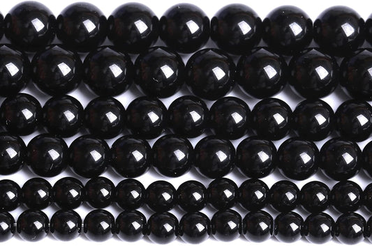6mm 66pcs Natural Black Agates Onyx Stone Beads Smooth Round Loose Spacer Beads for Jewelry Making DIY Bracelets 15"