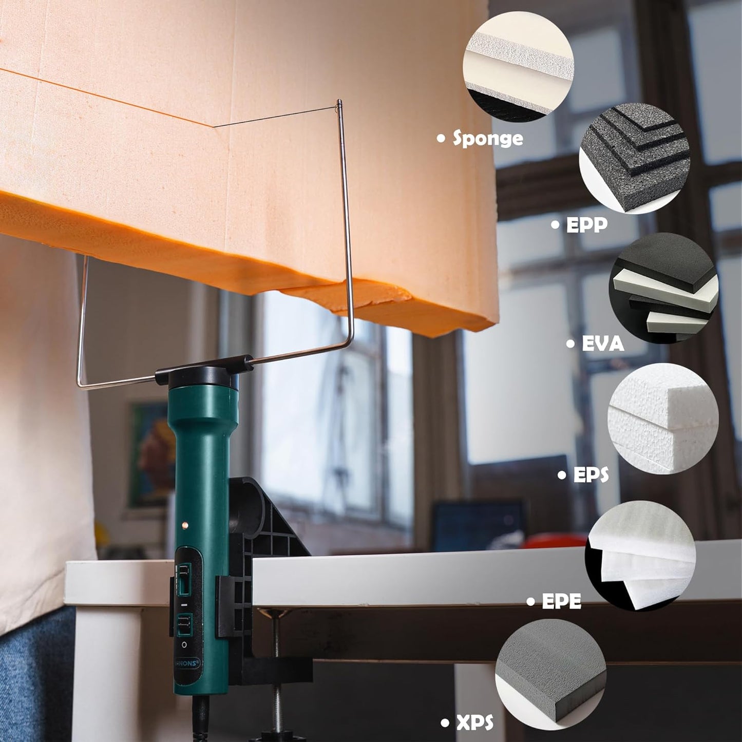 WINONS Hot Wire Foam Cutter with Temperature Controller and Light Indicator, WFC0008 Styrofoam Cutter with Max. Temp. - 400°C, Polystyrene Cutting Tool for DIY Projects (Kit of 10)