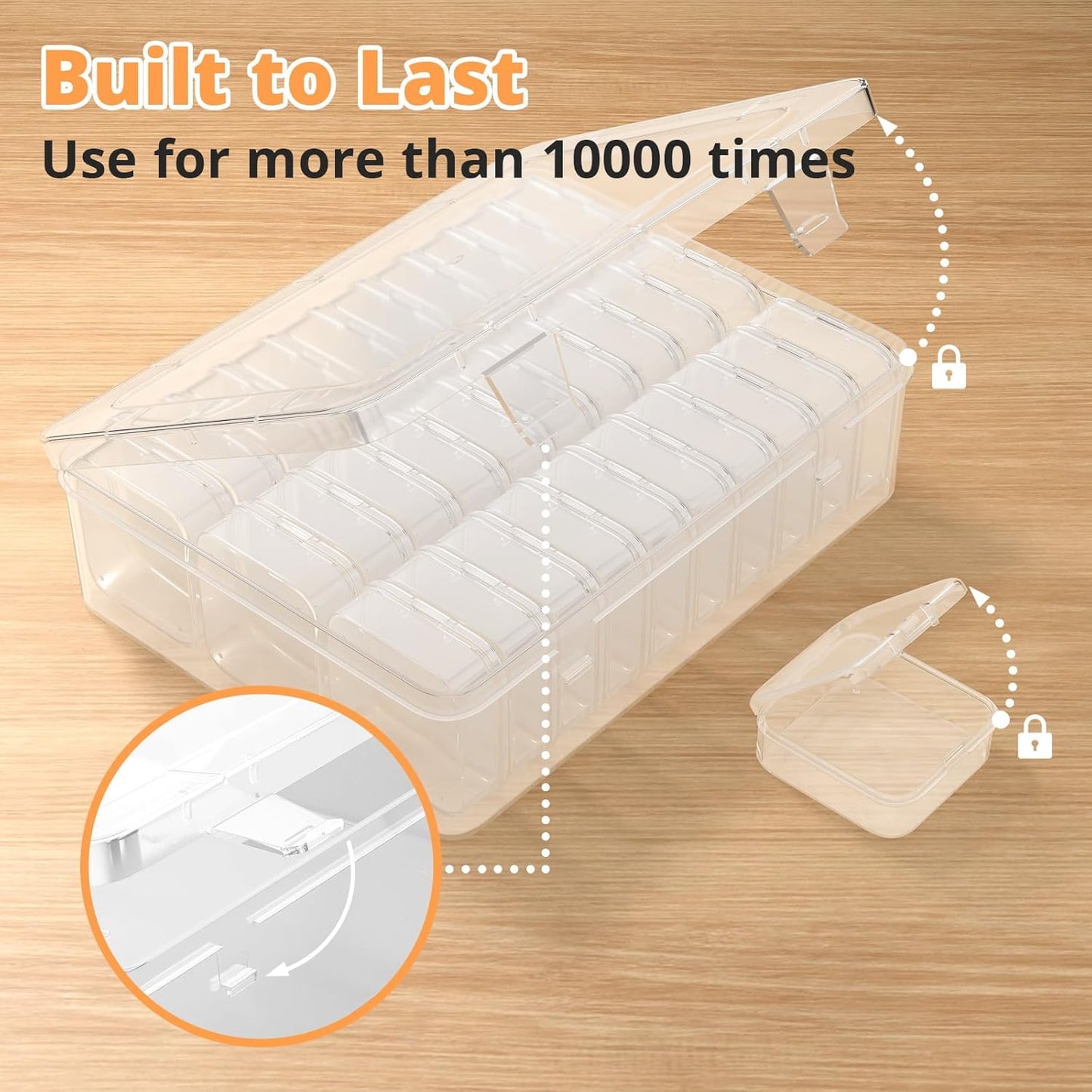 Mathtoxyz Bead Organizer Box, 93Pcs Small Bead Organizers and Storage Plastic Cases Mini Clear Bead Storage Containers Boxes with Hinged Lid and Rectangle for Bracelet Making DIY Jewelry Craft Nail