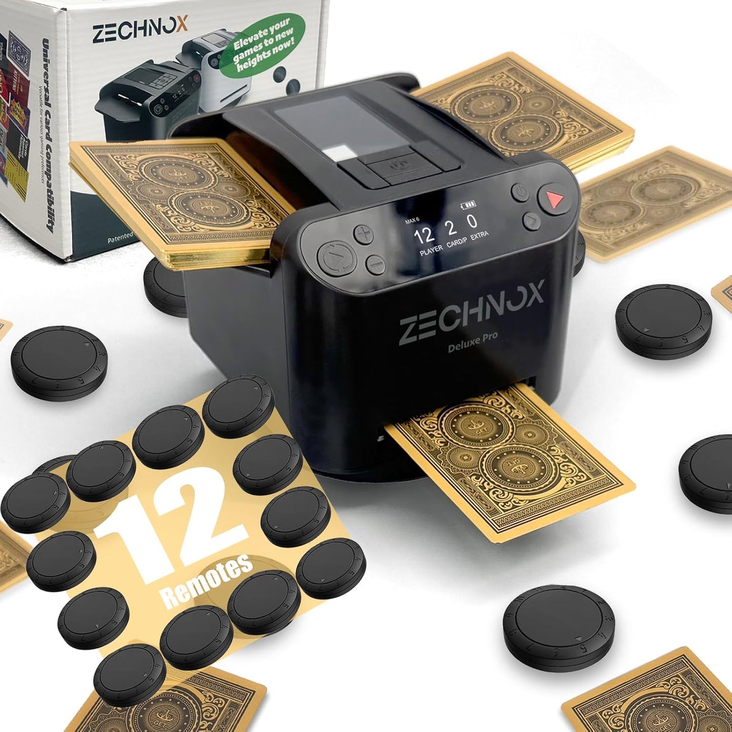 2025 New Smart 2-in-1 Automatic Card Shuffler and Dealer(Support 12 Players) + 12 Wireless Draw Buttons