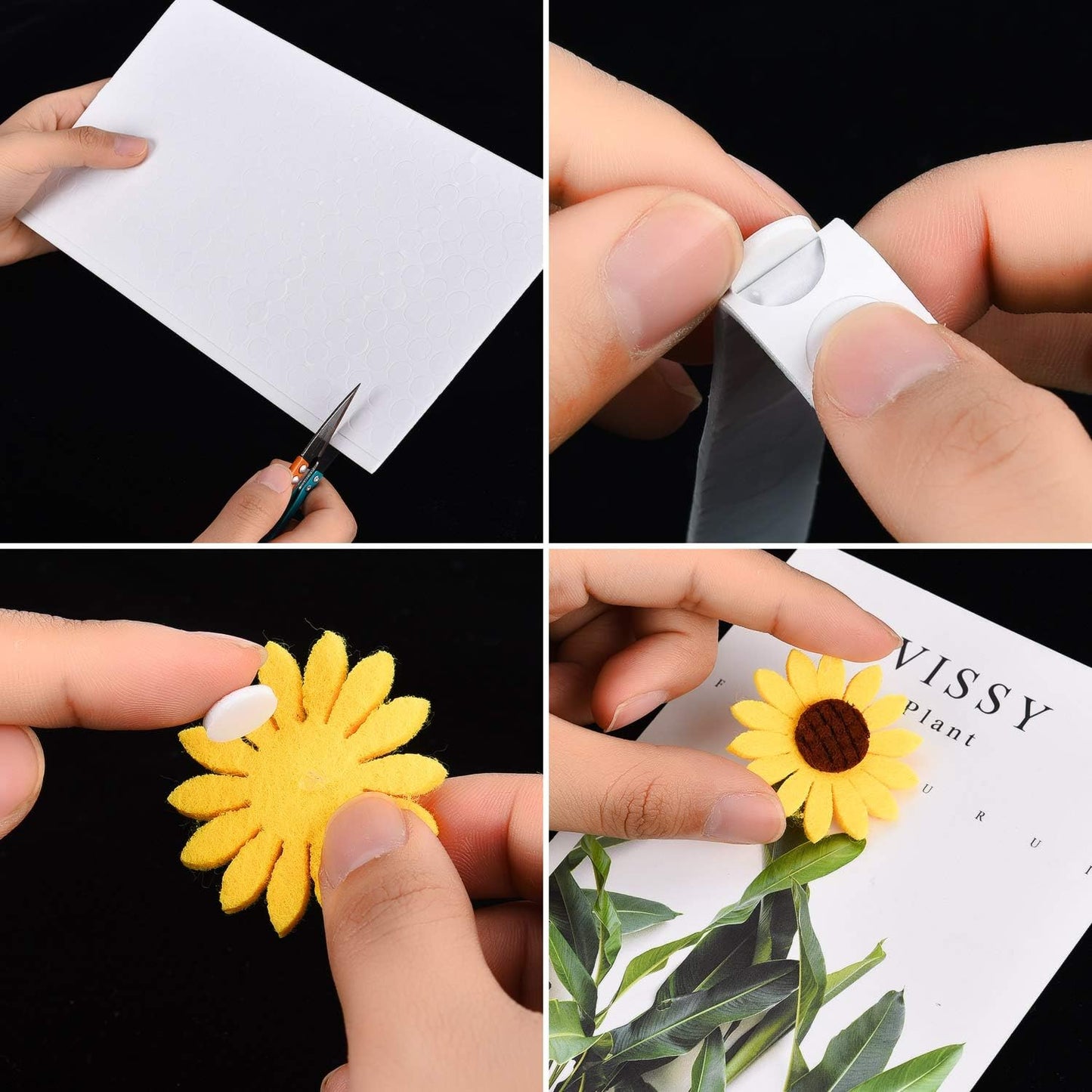 Outus 2400 Pieces Foam Dots Dual-Adhesive 3D Foam Tapes Pop Dots Adhesive Mount for Craft DIY Art or Office Supplies, 12 Sheets, Round (0.4 Inch)