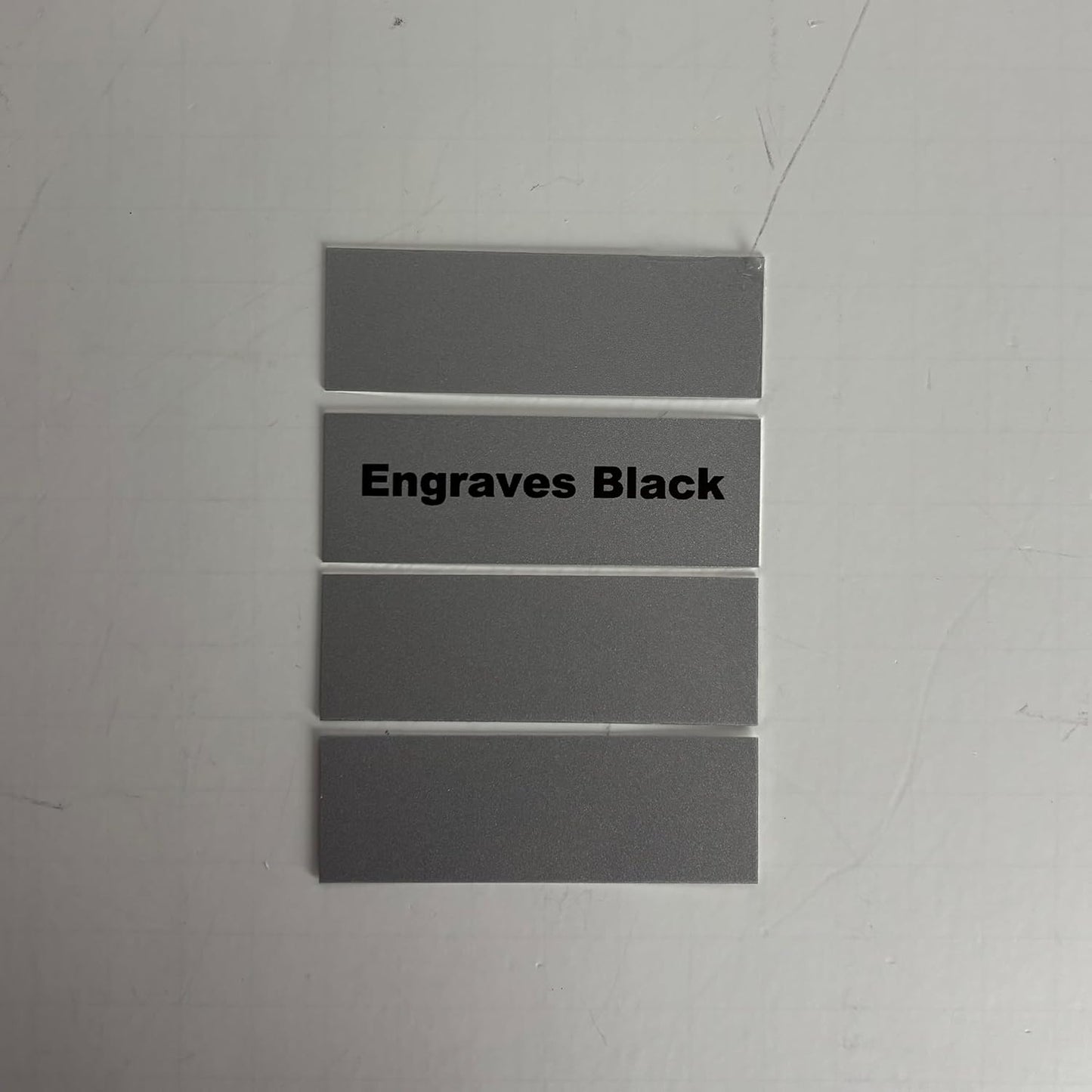 Blank Metal Plates for Laser Engraving - 4 Pack | Aluminum Sheets 0.020" Thick | CO2, Diode, Fiber Laser Compatible | Multiple Sizes & Colors (Silver (engraves black), 2x8.25 inch)