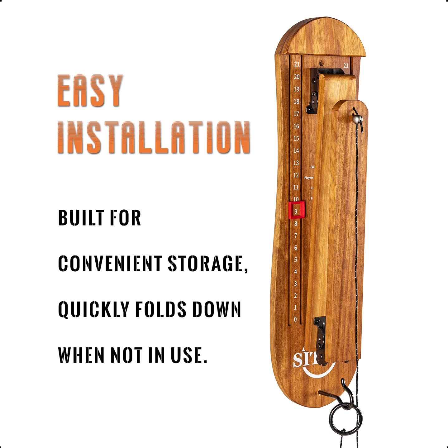 Ring Toss Game for Adults, Outdoors Games, Hook and Ring Game with Foldable Arm