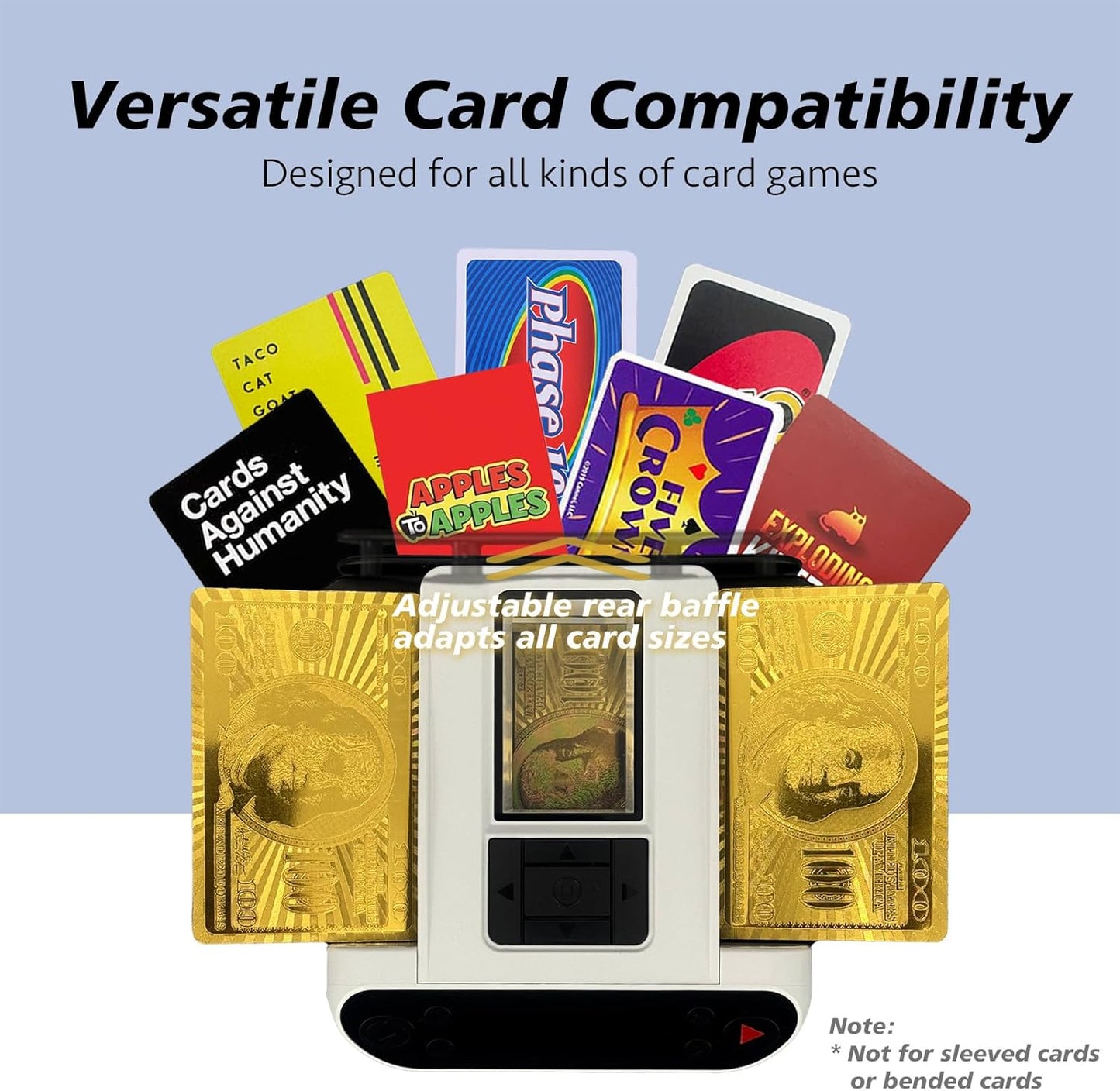 All-in-One Automatic Card Shuffler and Dealer,with 4 Remotes,Programmable Dealer,Card Shuffler 2 Deck,360° Rotation,Ultra Quiet,Rechargeable,up to 12 Players,for All Card Games (Pearl White)